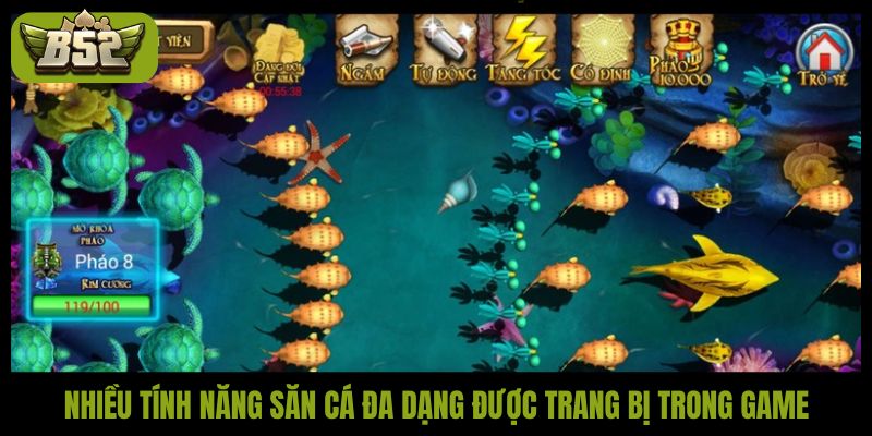 Nhiều tính năng săn cá đa dạng được trang bị trong game