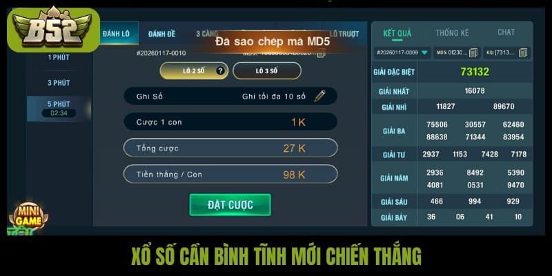 Xổ số cần bình tĩnh mới chiến thắng